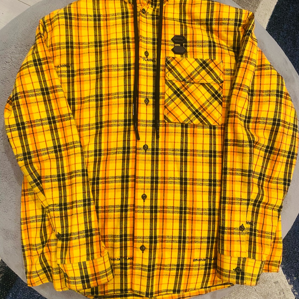 Virgil Abloh Off-White Yellow And Black Quilted Jacket/Hoodie/Shirt!!